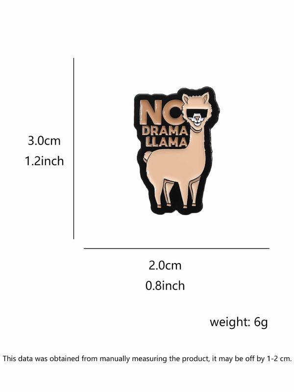 Cute Cartoon Llama Design Brooch, Fashion Alloy Badge for Daily Clothing Decor, Trendy All-match & Exquisite Brooch for Birthday Gift