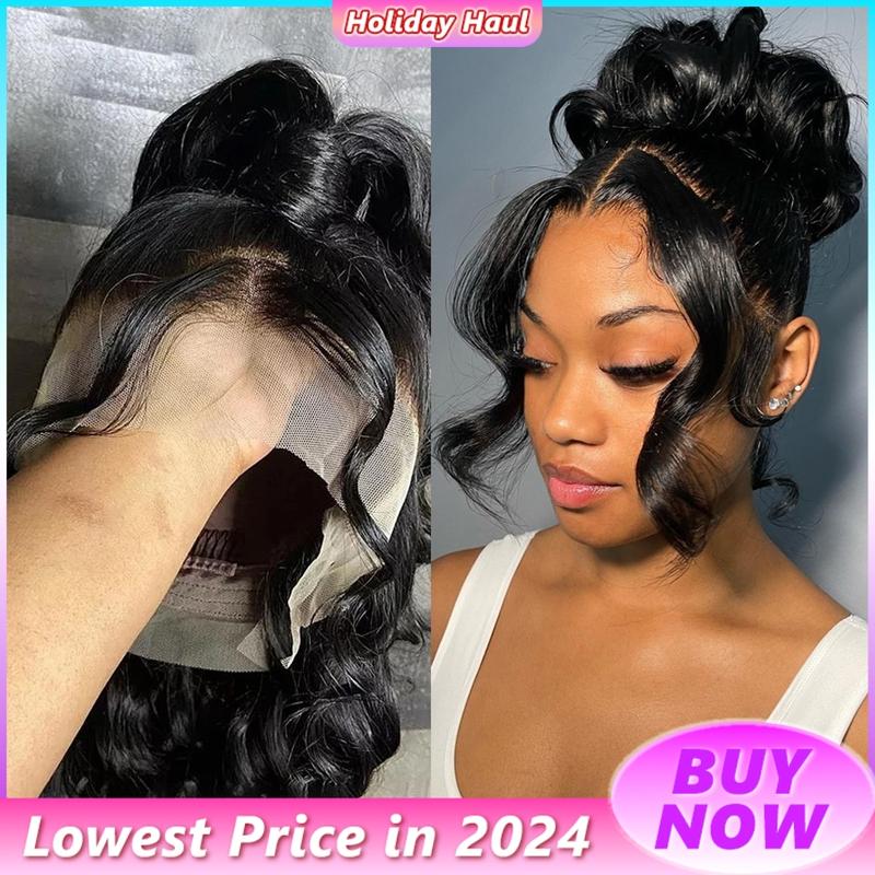 360 Transparent Body Wave Lace Front Human Hair Wig Pre Plucked Brazilian Remy Hair 24 26 Inch Water Wave Lace Frontal Wig For Women