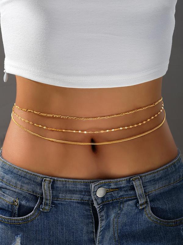 Women's Simple Style Minimalist Waist Chain, Fashion Jewelry for Party, Daily Clothing Decor, Trendy All-match & Exquisite Jewelry for Beach