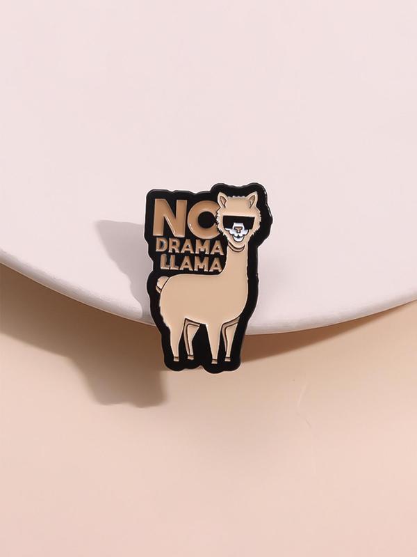 Cute Cartoon Llama Design Brooch, Fashion Alloy Badge for Daily Clothing Decor, Trendy All-match & Exquisite Brooch for Birthday Gift