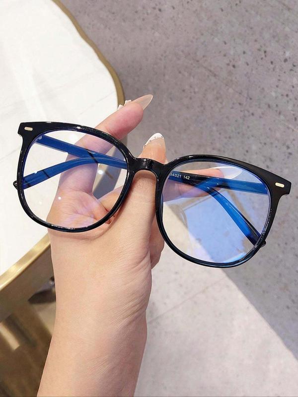 Women's Fashion Tortoiseshell & Plain Color Frame Eyeglasses Set, Casual Trendy Eyeglasses for Everyday Use, Fashion Accessories for Outdoor Activities