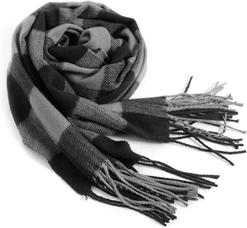 Men's Scarves Classic Arrival Winter Plaid Scarf Tassel Edge Soft Warm Scarf