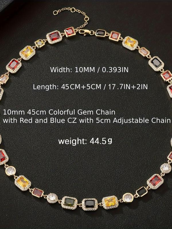 Colorful Rhinestone Decorated Pendant Necklace for Women & Girls, Y2k Jewelry, Fashion Jewelry for Party, Daily Clothing Decor, Trendy All-match & Exquisite Jewelry for Birthday Gift