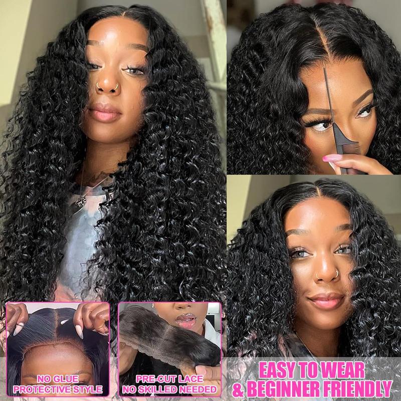 Bling Hair Glueless Wig Human Hair Deep Wave 6x4 5x5 Pre Cut Lace Wig Human Hair Ready To Wear Lace Closure Wigs for Women 13x4 13x6 Lace Front Wig