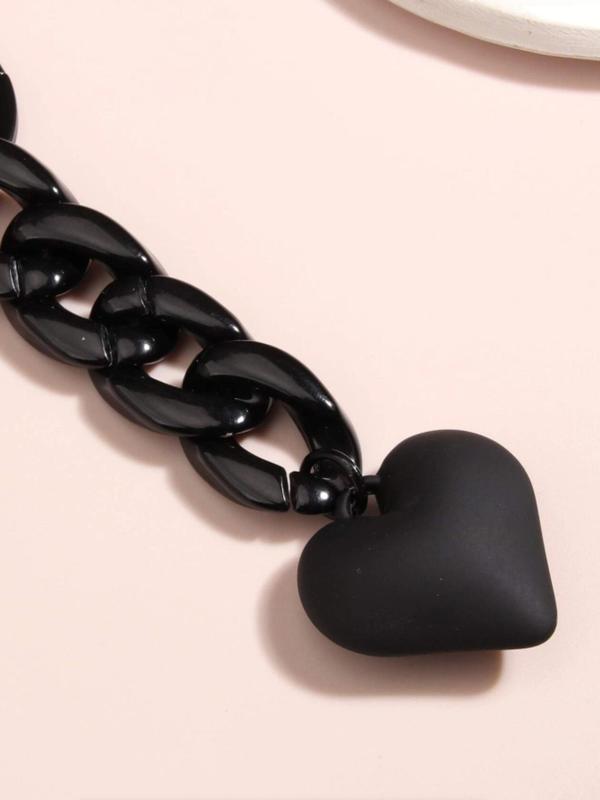 Heart & Chain Charm Keychain, Minimalist Bag Accessory, Car Key Pendant, Fashion Accessories for Women & Men