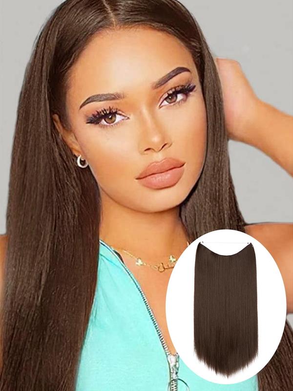 14 16 18 22 Inch Long Straight Hair Extension, Natural Invisible Fluffy Hair Extensions for Women, Synthetic Hairpiece for Daily & Party Hairstyle Ideas