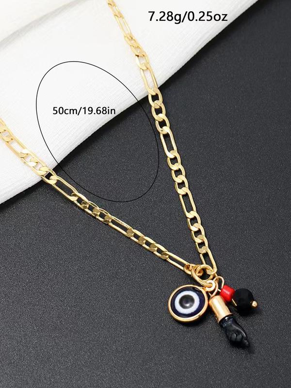 Women's Elegant Hand Eye Design Pendant Necklace, Stainless Steel Jewelry for Party, Daily Clothing Decor, Trendy All-match Jewelry for Birthday Gift