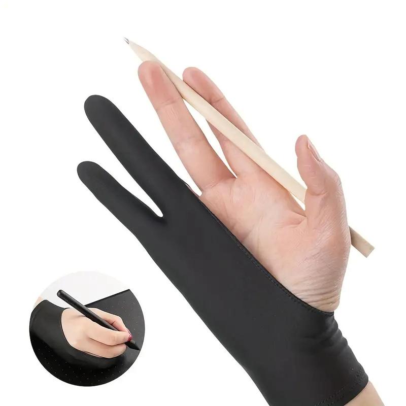 Anti Smudge Two-finger Drawing Gloves, 1 Count Anti Touch Drawing Gloves, Drawing Tablet and Screen Board Protector Gloves