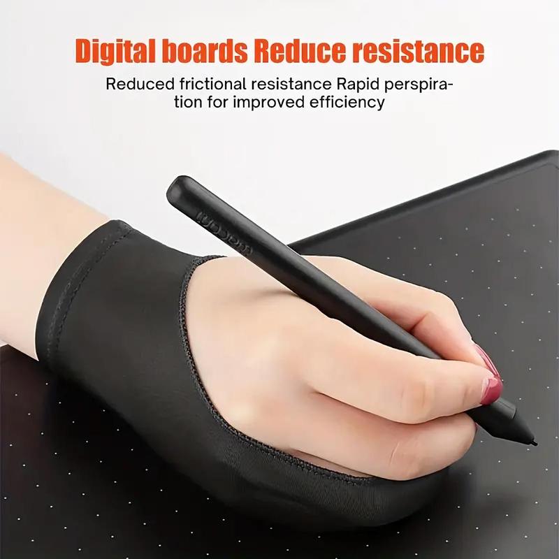 Anti Smudge Two-finger Drawing Gloves, 1 Count Anti Touch Drawing Gloves, Drawing Tablet and Screen Board Protector Gloves