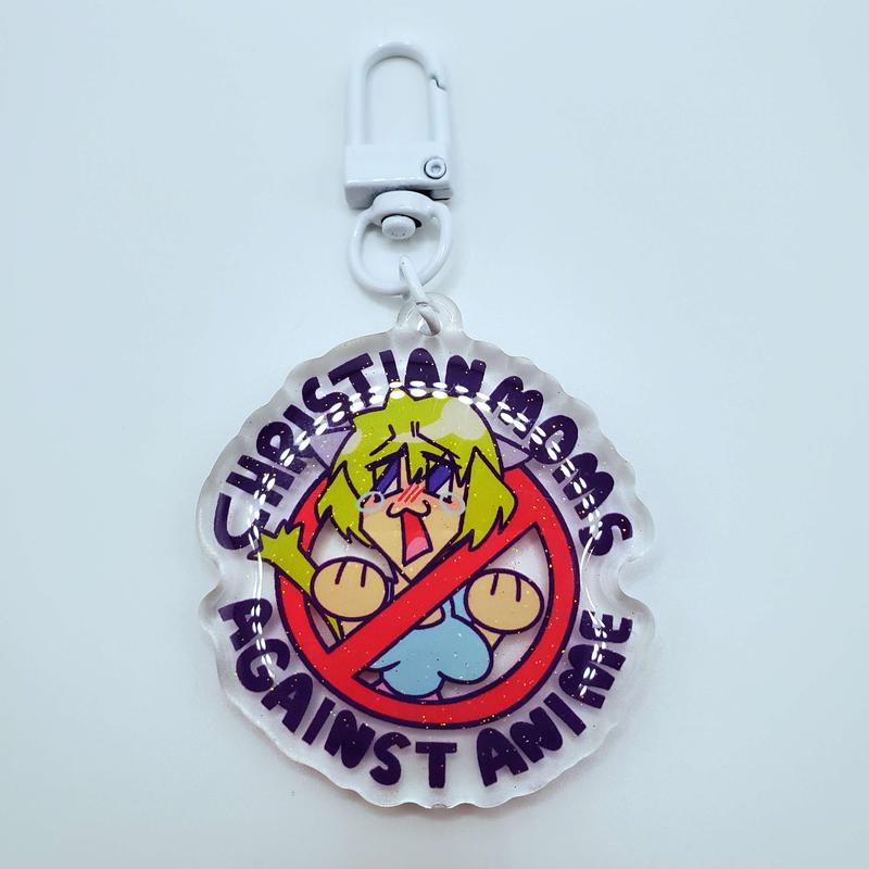 Christian Moms Against Anime Glitter Epoxy Charm