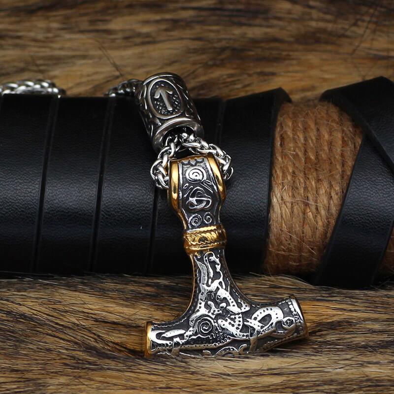 GTHIC Nordic Thor’s Hammer Stainless Steel Pendant for Wedding Engagement Birthday Gift Durability