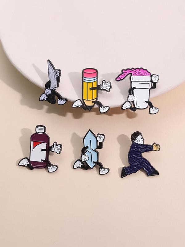 Cartoon  Design Brooch, Cute Clothes Badge for Men & Women, Fashion Brooch for Daily Clothing Decor, Trendy All-match & Exquisite Brooch for Birthday Gift