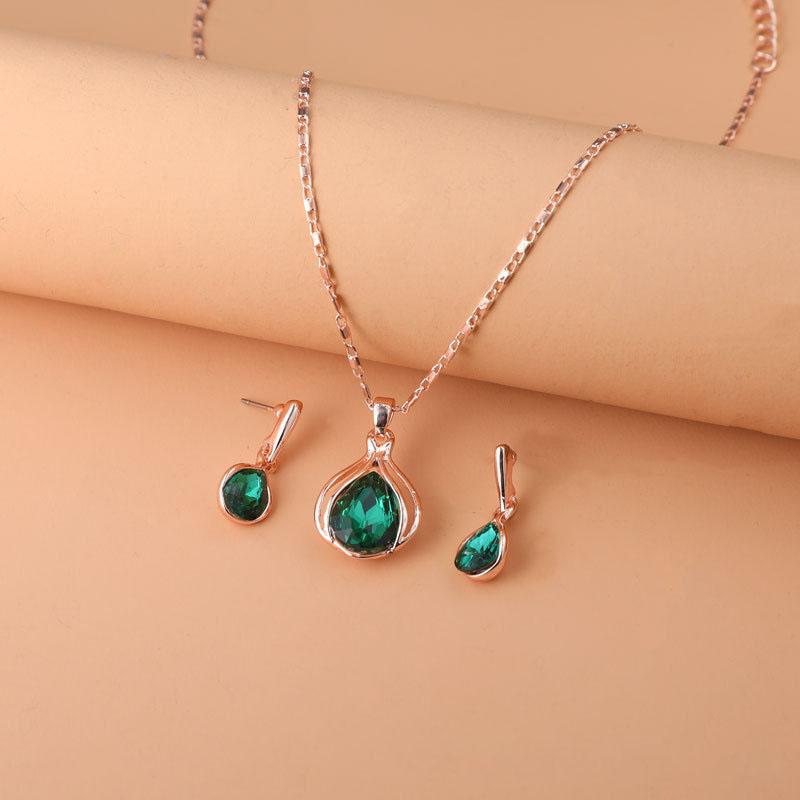 3 Pcs Set Classic Simple Style Pendant Necklace Earrings Set, Ladies Charming Earrings, Gift for Mom and Girlfriend, for Party, Party Dress Up