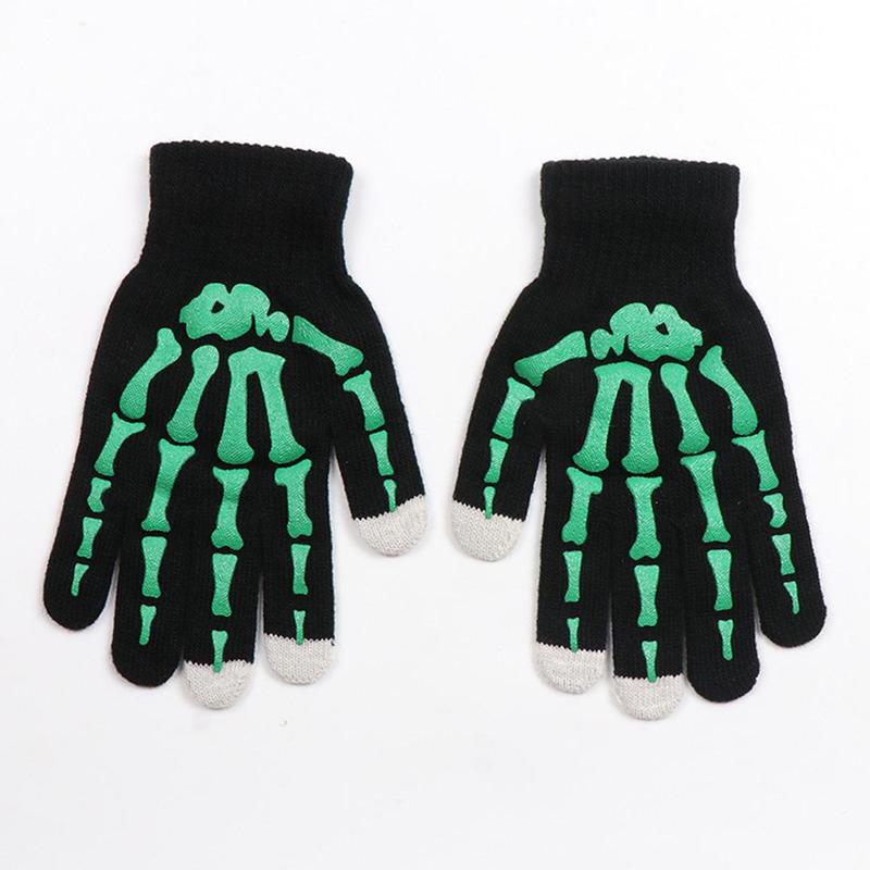 Skeleton Paw Pattern Touch Screen Gloves, Non-slip Warm Gloves for Men & Women, Motorcycle Accessories for Outdoor Cycling