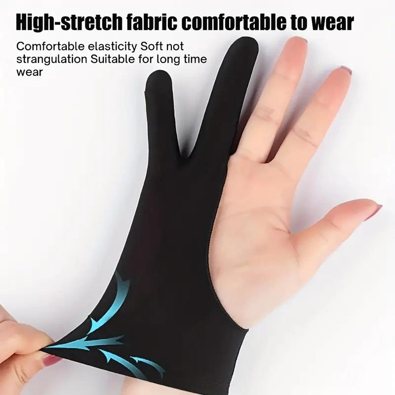 Anti Smudge Two-finger Drawing Gloves, 1 Count Anti Touch Drawing Gloves, Drawing Tablet and Screen Board Protector Gloves