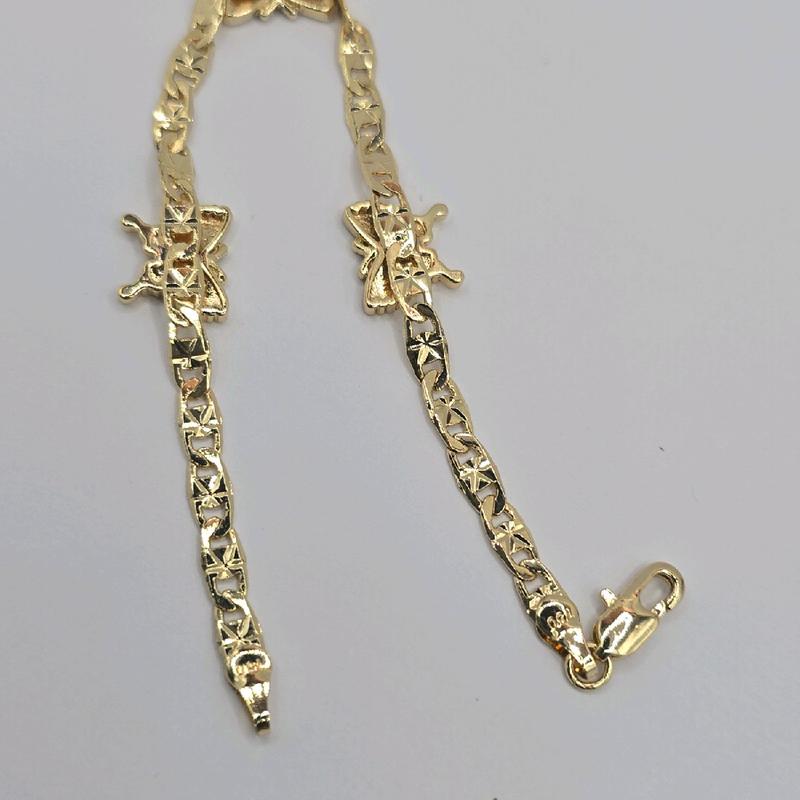 Butterflies Bracelet Gold-Plated 7 Inches Fashion Style - No Fade, No Tarnish