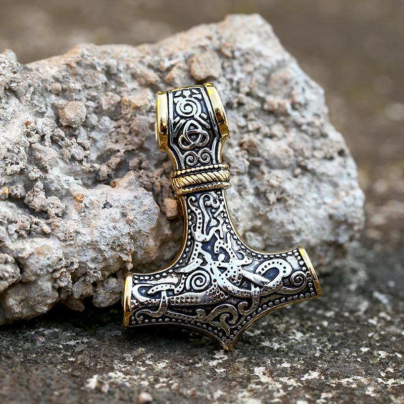 GTHIC Nordic Thor’s Hammer Stainless Steel Pendant for Wedding Engagement Birthday Gift Durability