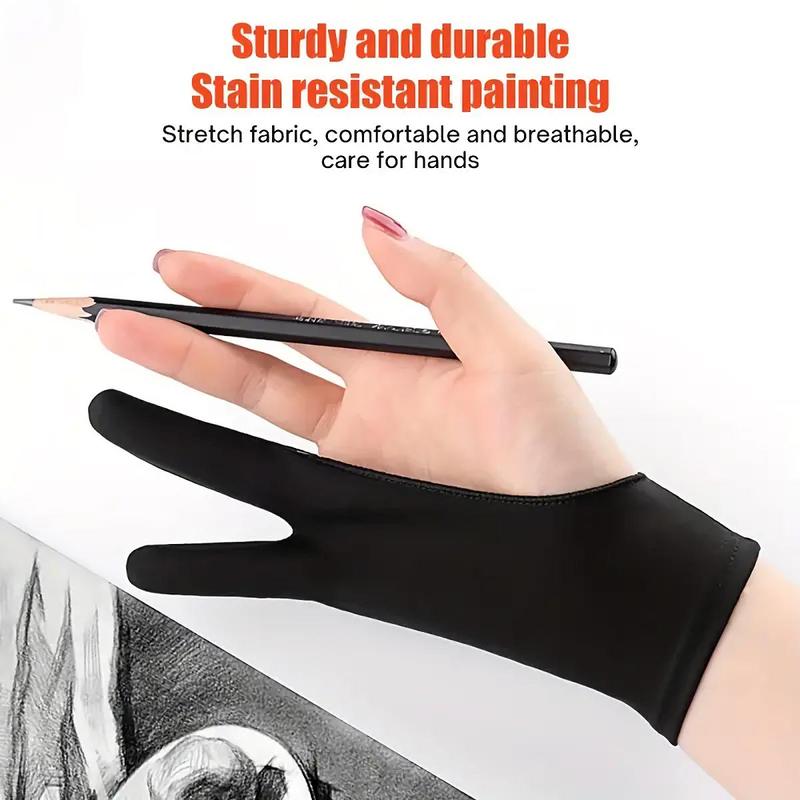 Anti Smudge Two-finger Drawing Gloves, 1 Count Anti Touch Drawing Gloves, Drawing Tablet and Screen Board Protector Gloves