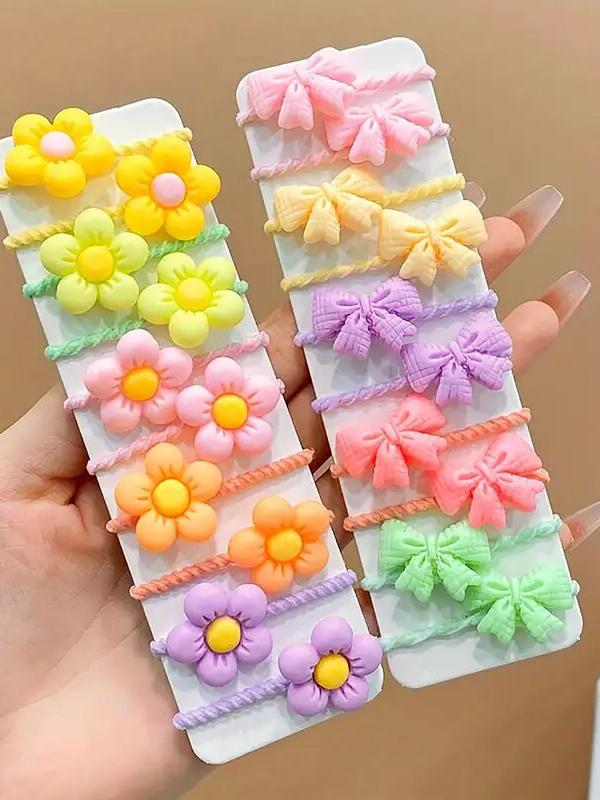 Cute Flower Design Hair Tie, High Stretch Hair Tie for Girls, Fashion Hair Accessories for Party, Daily Clothing Decor