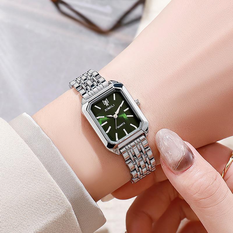 Luxury Ladies Fashion Quartz WatchSimple Scale Square Quality GoldPlated Women Watches Business