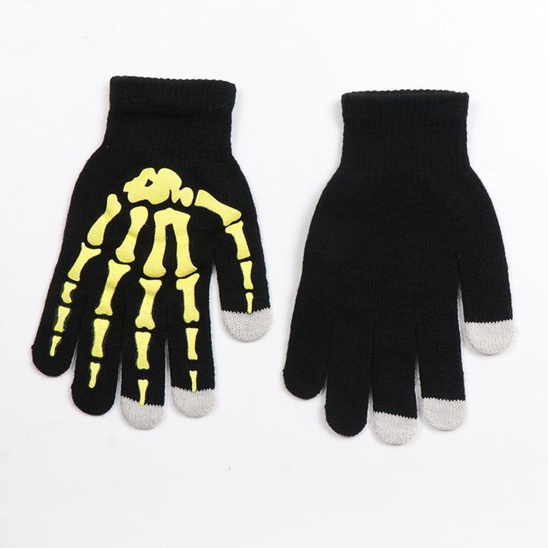 Skeleton Paw Pattern Touch Screen Gloves, Non-slip Warm Gloves for Men & Women, Motorcycle Accessories for Outdoor Cycling