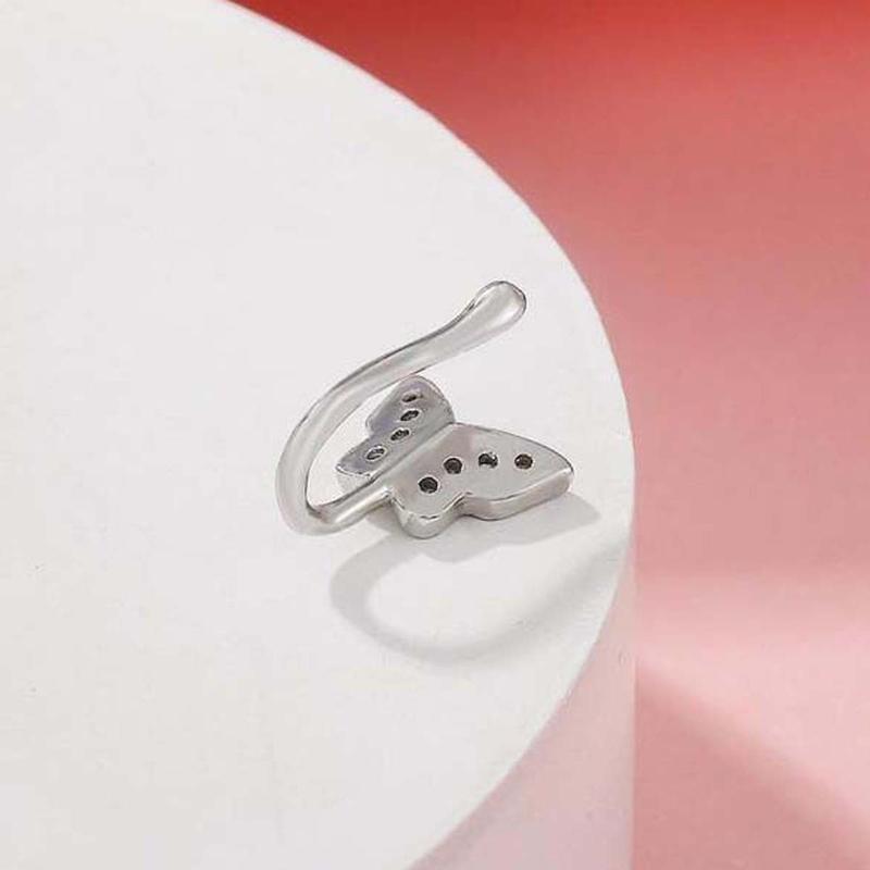 [Limited time offer] Butterfly nose clip without holes with rhinestone decoration, personalized and versatile, fashionable and stylish nose clip