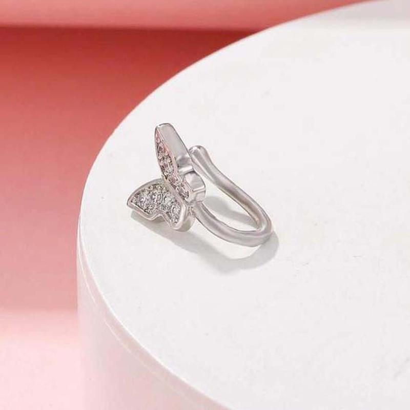 [Limited time offer] Butterfly nose clip without holes with rhinestone decoration, personalized and versatile, fashionable and stylish nose clip