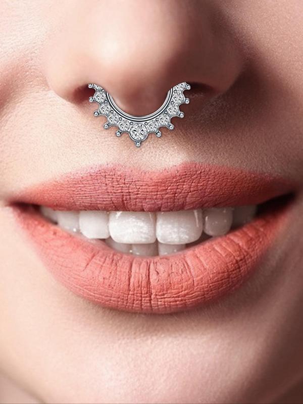 Fashionable Fake Septum Nose Rings Set, Non Piercing Clip on Nose Rings, Non-piercing Jewelry for Women & Men, Festival Decoration, Birthday Gift