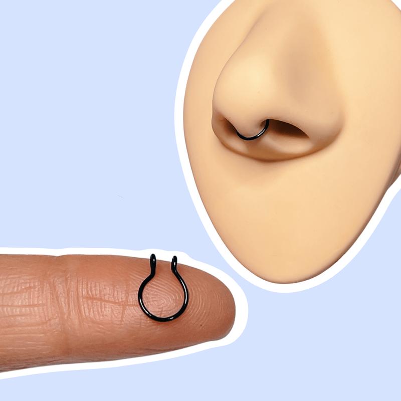 Faux Septum Nose Ring Clip-on  Handmade  22-20 Gauge 5mm-10mm Sizes