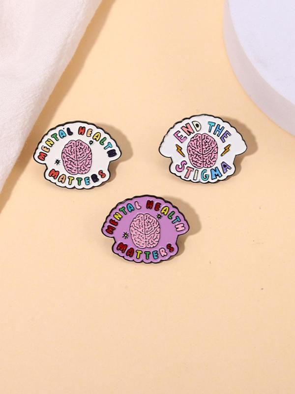 Creative Letter Pattern Brooch, Fashion Brooch for Women & Men, Enamel Pin Suitable for Backpacks, Jeans, Scarves, Hats Decoration, Brooch for Birthday Gift