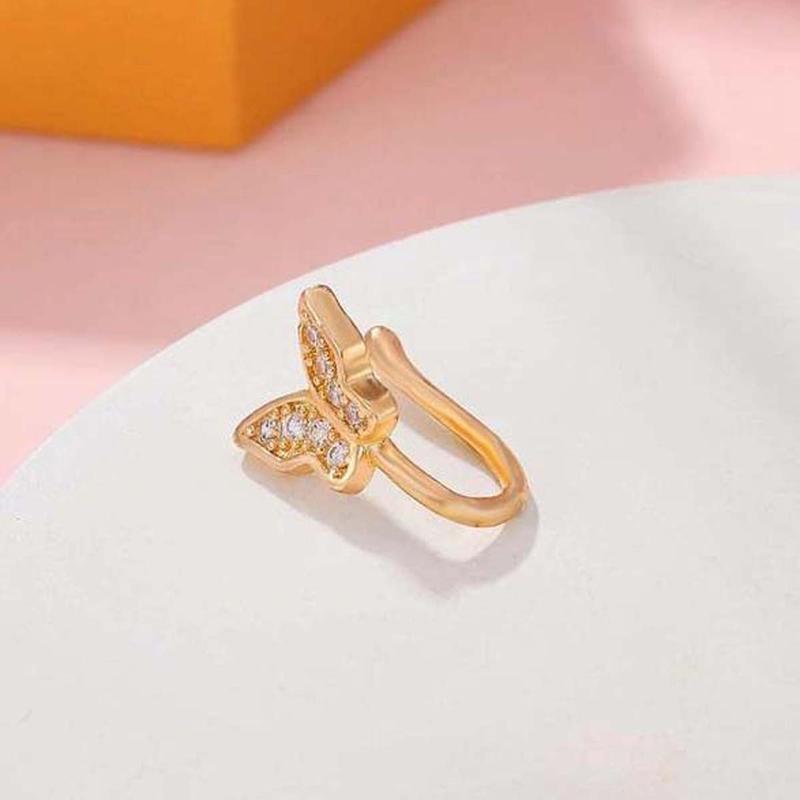 [Limited time offer] Butterfly nose clip without holes with rhinestone decoration, personalized and versatile, fashionable and stylish nose clip