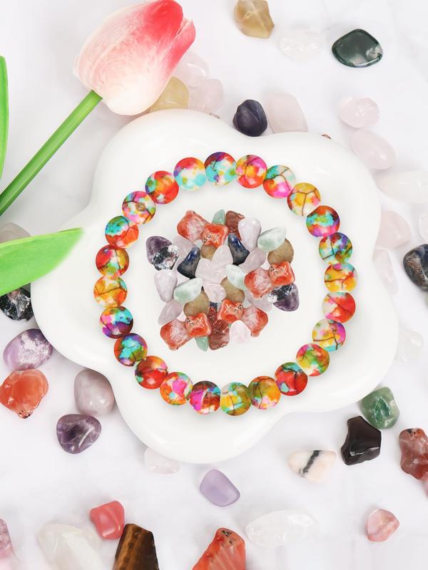 Colorful Beaded Bracelet, Boho Style Jewelry for Women & Girls, Fashion Accessories for Party, Daily Clothing Decor, Trendy All-match & Exquisite Jewelry for Birthday Gift