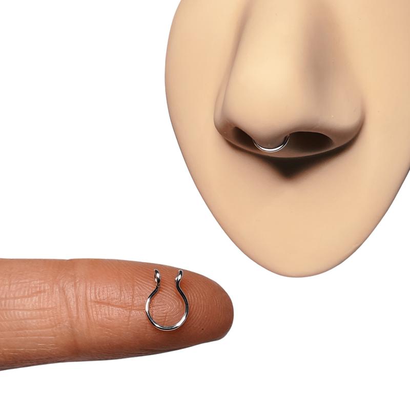 Faux Septum Nose Ring Clip-on  Handmade  22-20 Gauge 5mm-10mm Sizes