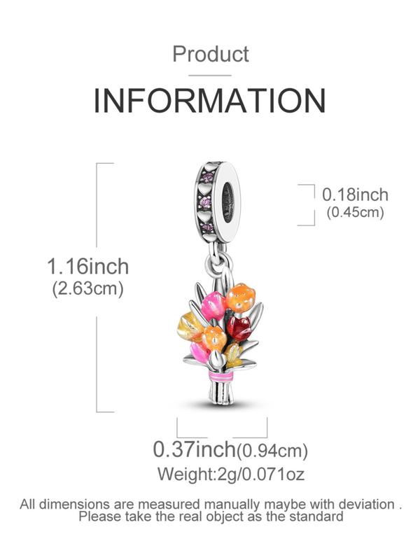 Flower Design Pendant, Rhinestone Decorated Pendant for Bracelet & Necklace, Fashion Accessories for Women & Girls, DIY Jewelry Making Accessories