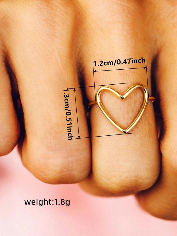 Heart Design Ring, Fashion Accessories for Women & Girls, Trendy All-match & Exquisite Jewelry for Birthday Gift