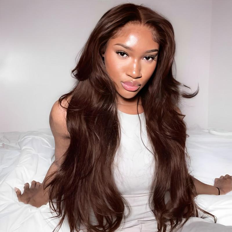 Mscoco Hair 6x5 Dark Brown Wear And Go Glueless Human Hair Lace Wig Body Wave & Straight Pre Bleached Knots HD Lace Closure Wig