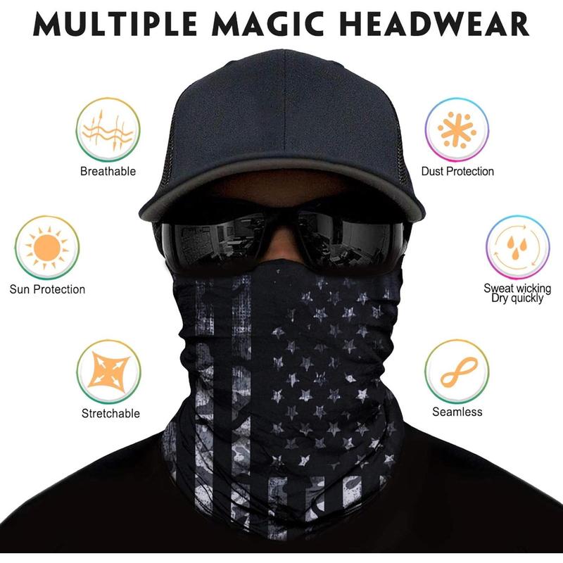 Neck Gaiter Face Mask Men Women,Seamless Bandana Rave Face Cover Scarf Mask,Balaclava,Headband, Head Wrap,Headwear