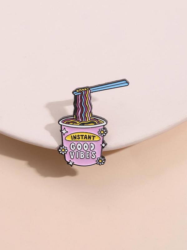 Cute Cartoon Ramen Cup Brooch, Fashion Brooch for Women & Men, Alloy Pin Suitable for Backpacks, Jeans, Scarves, Hats Decoration