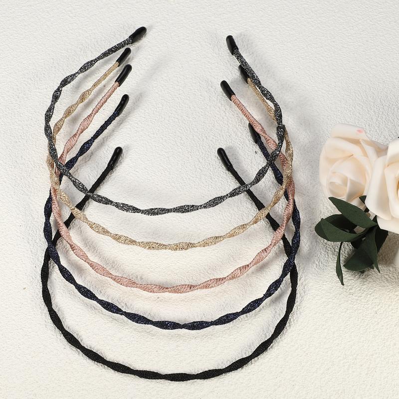 Unique Bargains 5 Pcs Fashion Design Thin Cloth Headbands, Multicolor, 5.12