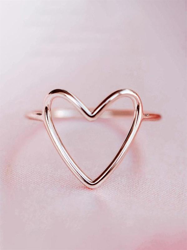 Heart Design Ring, Fashion Accessories for Women & Girls, Trendy All-match & Exquisite Jewelry for Birthday Gift