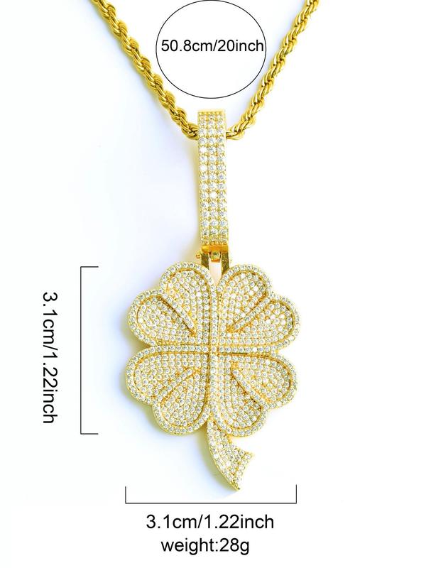 Rhinestone Decor Flower Design Pendant, Fashionable Jewelry for Women & Girls, Trendy All-match & Exquisite Jewelry for Birthday Gift