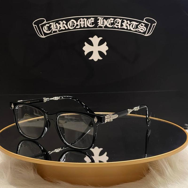 CALL MELICE Chrome Hearts Glasses Frames Black-Silver Glasses Frames with Gift Box and Cloth ,Chrome Hearts Embellished Eyeglasses ,Fashionable Unisex Chrome Hearts Eyewear