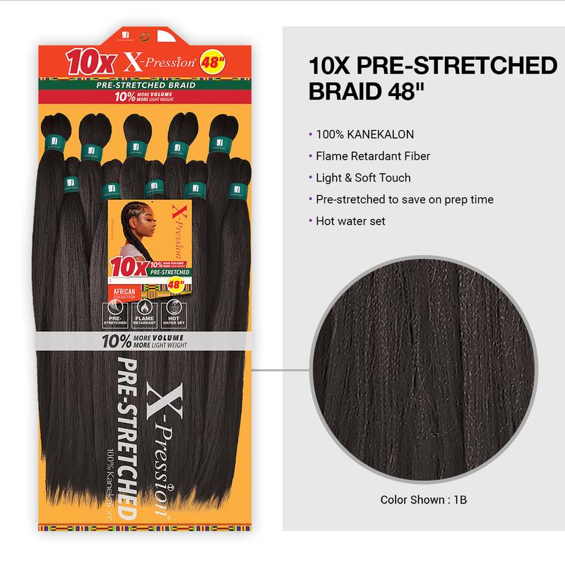 Sensationnel Braids XPRESSION 10X Pre-Stretched Braid 48