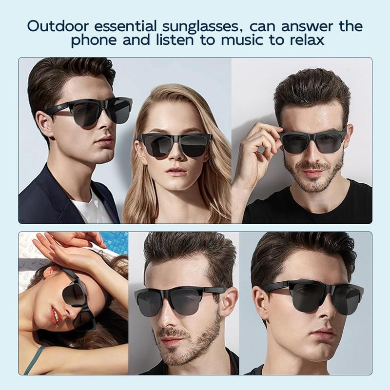 New Smart Wireless Sunglasses Wireless Calls Music Playback Outdoor Sports Headphones Rechargeable Hifi Sound Quality Hd Lenses Black Technology Touch Long Battery Life Uv Protection,waterproof, christmas gift ideas Black Friday Deals tiktok shop store