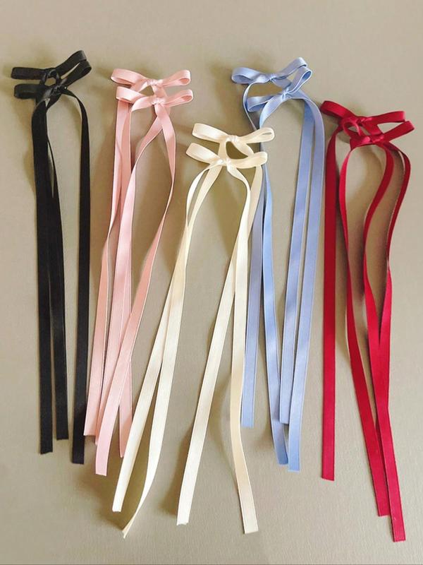 Solid Color Bowknot Decor Hair Clip, Cute Hair Accessories for Women & Girls, Minimalist Headwear Suitable for Thick Hair