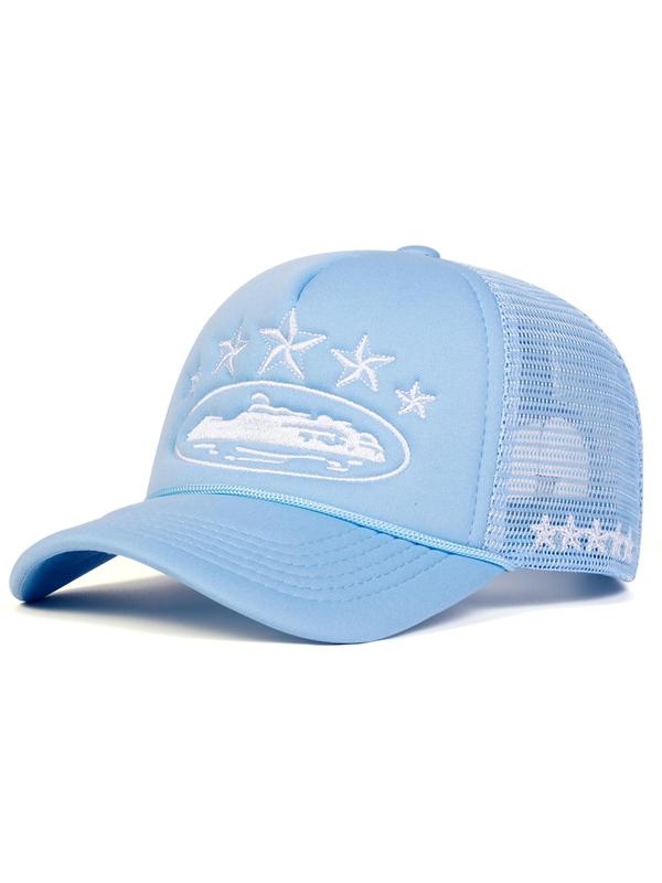 Star & Aircraft Carrier Embroidery Baseball Cap, Casual Outdoor Sports Hat for Men & Women, Adjustable Sun Protection Cap for Daily Wear