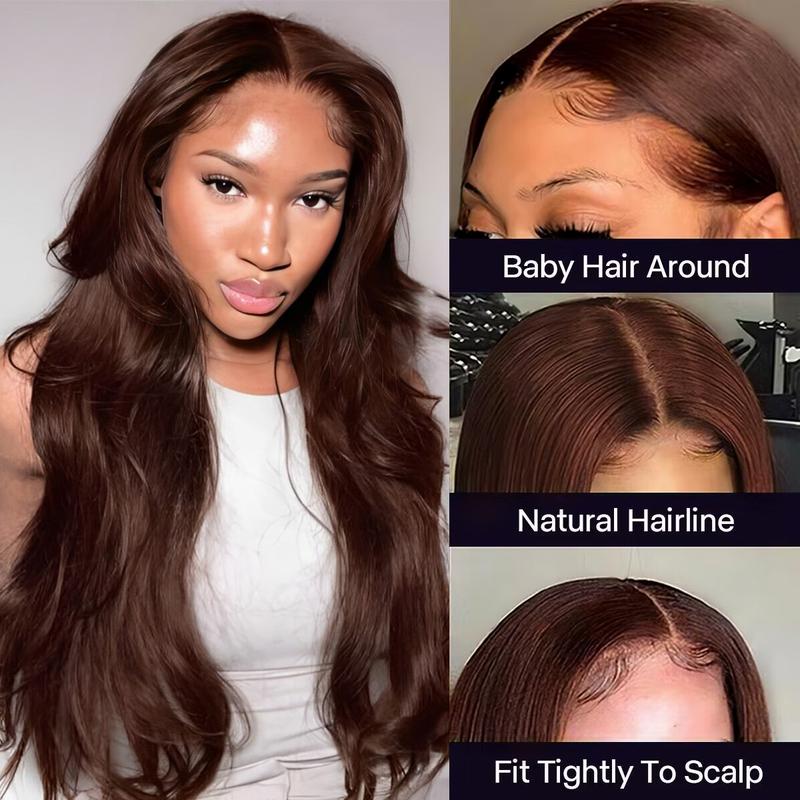 Mscoco Hair 6x5 Dark Brown Wear And Go Glueless Human Hair Lace Wig Body Wave & Straight Pre Bleached Knots HD Lace Closure Wig