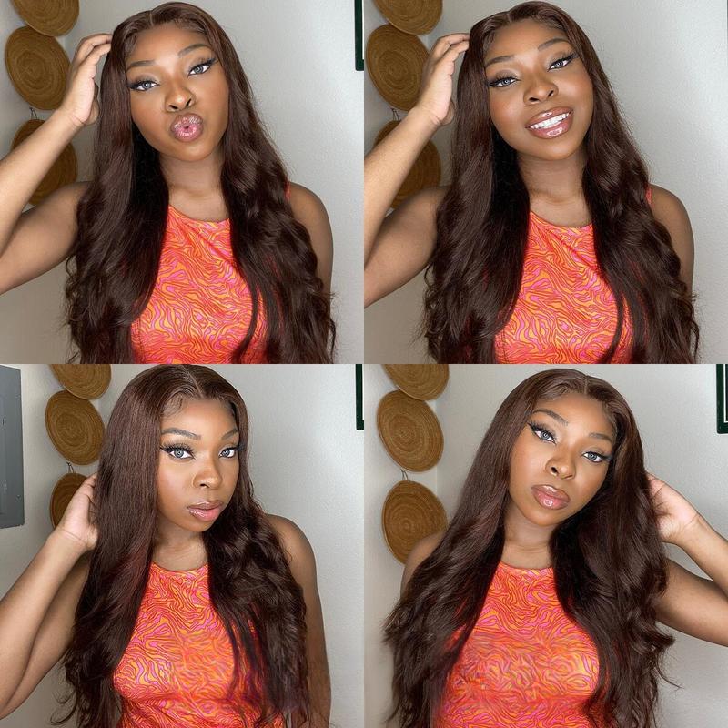 Mscoco Hair 6x5 Dark Brown Wear And Go Glueless Human Hair Lace Wig Body Wave & Straight Pre Bleached Knots HD Lace Closure Wig