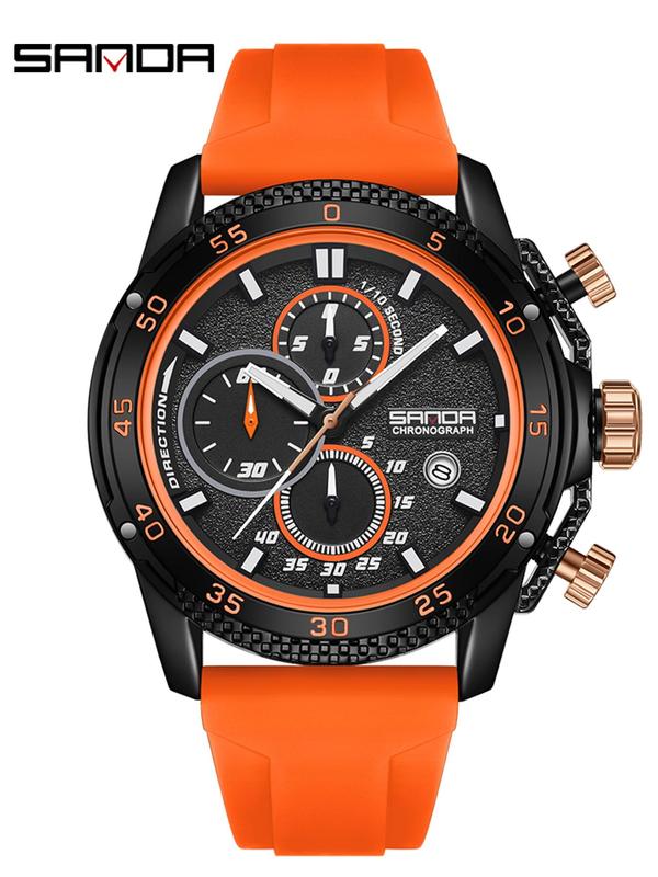 Men's Business 30 Meters Life Waterproof Fashion Round Dial Quartz Watch, Casual Trendy Luminous Wristwatch, Waterproof Sports Watch with Box for Men As Gift