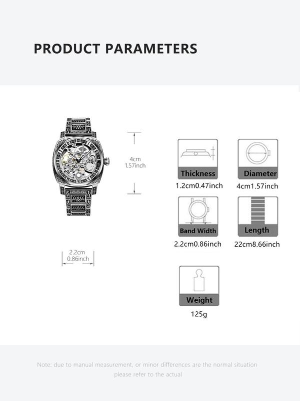 Men's Business Fashion Mechanical Watch, Fashion Watch for Party, Daily Clothing Decor, Trendy All-match & Exquisite Watch for Birthday Gift with Box